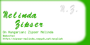 melinda zipser business card